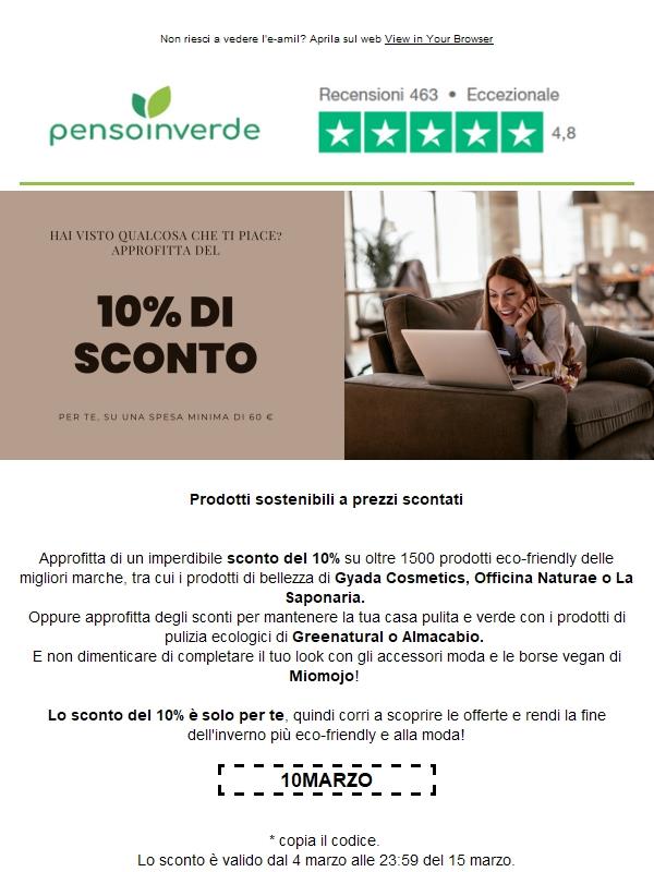 10% di sconto solo per te: scopri il codice