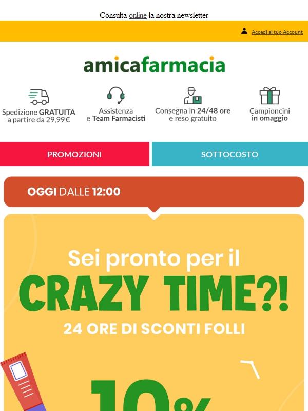🔥-10% su tutto! Crazy Time: 24 ore di sconti folli
