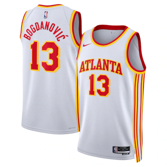 Maglia Atlanta Hawks Nike Association Edition Swingman - Bianca - Bogdan Bogdanović - Unisex