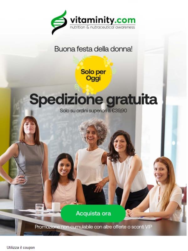 👩🏼 VIVA LE DONNE! Spedizione gratuita solo per oggi!