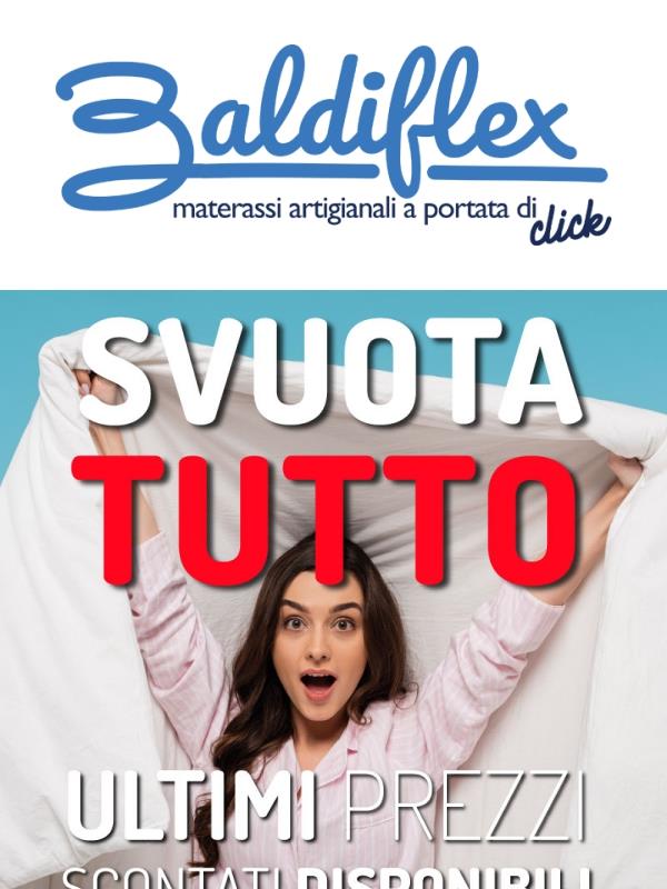 Fine SVUOTA TUTTO Materassi - Letti - Cuscini - Topper! ⏰  Oggi è l'ultima occasione per aggiudicarti uno dei prodotti a prezzo di stock