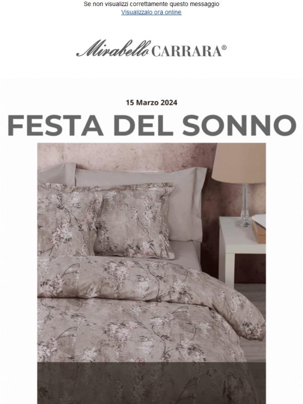 Festa del Sonno!😴 15% su articoli selezionati