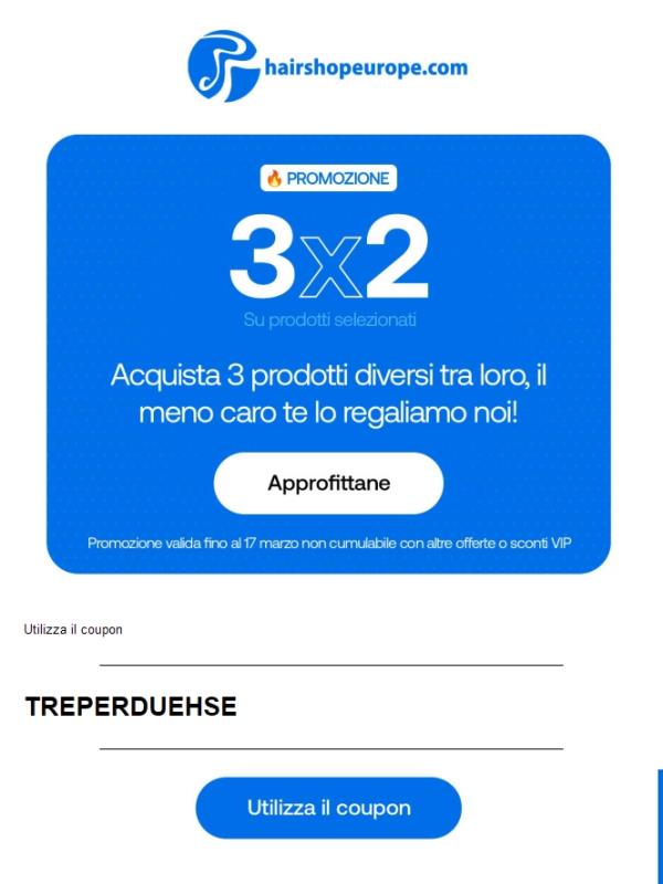 😍 3X2 SU PRODOTTI SELEZIONATI