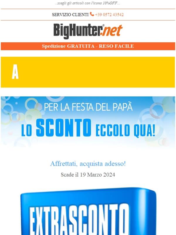 Affrettati! Approfitta dell'extra sconto per la festa del papà