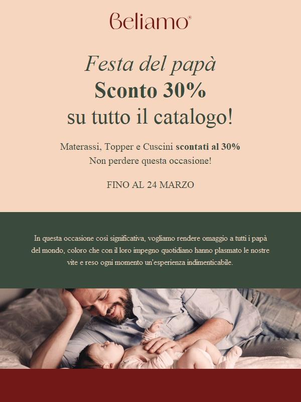 Festeggia con Beliamo la "Festa del papà": -30% su tutto il catalogo + EXTRA 10%