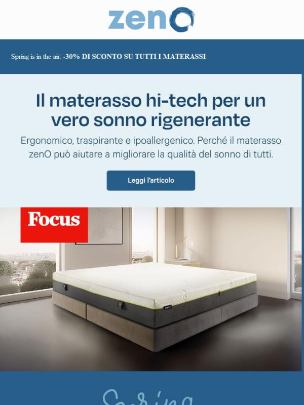 🔴 Scopri l'articolo su Focus dedicato a zenO Materasso