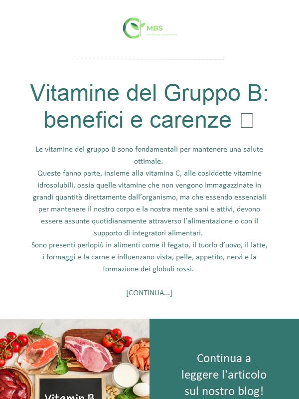 MBS Integratori - Scopri l'importanza delle vitamine del gruppo B e come queste agiscono per la tua salute