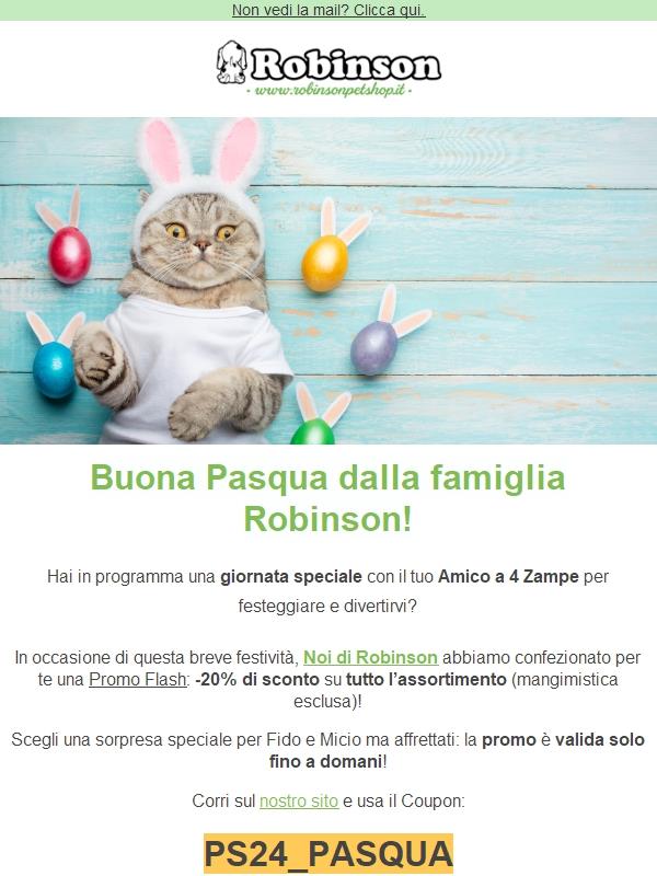 Promo Flash: festeggia la Pasqua con -20% di sconto su tutto!