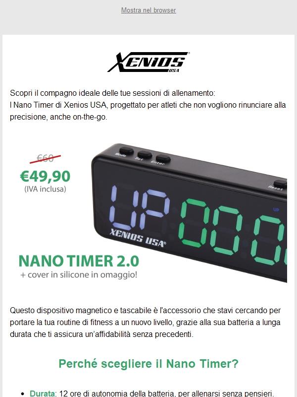 Porta il Tuo Allenamento Ovunque con il Nano Timer di Xenios USA - Da Oggi in Super Promozione!