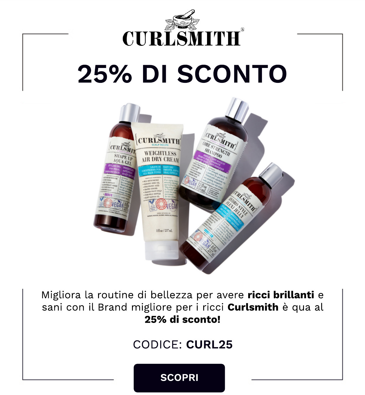 Curlsmith - 25% di sconto con il codice: CURL25
