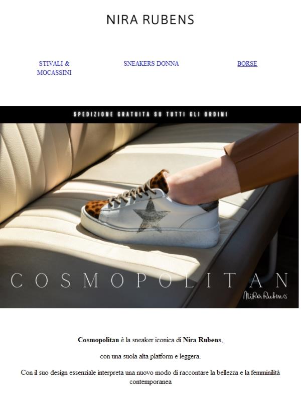 Cosmopolitan: la sneaker iconica di Nira Rubens