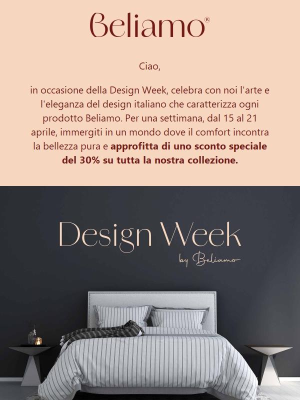 Esclusivo per la Design Week: Scopri il Tocco Italiano con il 30% di Sconto!