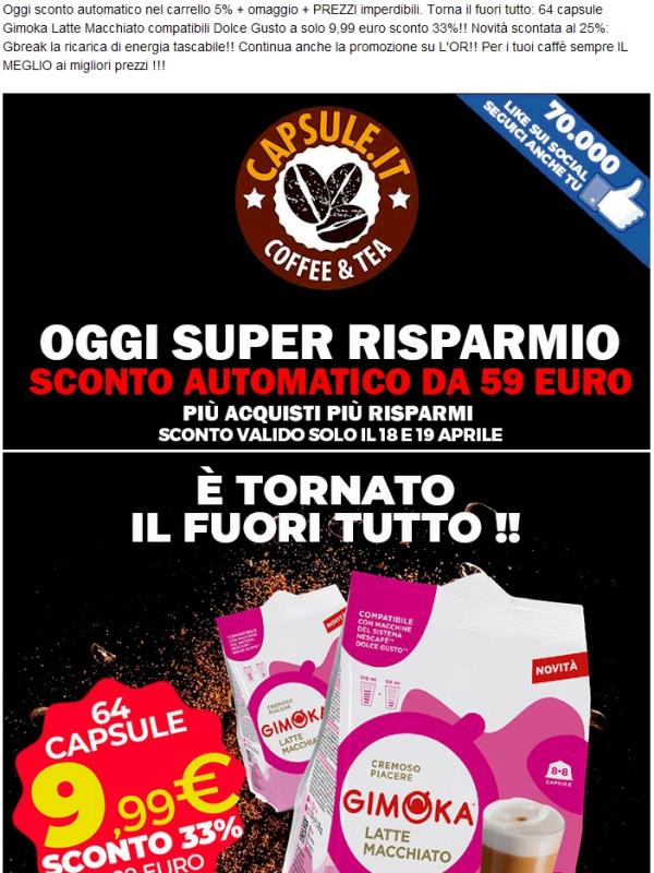 😲 Sempre i migliori: 64 capsule scontate 33% !