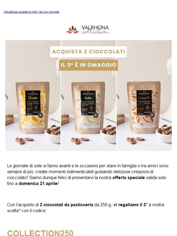 Acquista 2 cioccolati da pasticceria, il 3° è in omaggio