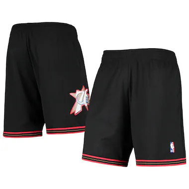  Mitchell & Ness Black  Primary Team Logo Hardwood Classics Swingman Shorts