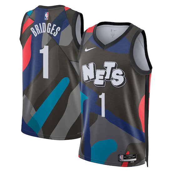 Maglia Brooklyn Nets Nike City Edition Swingman 23 - Nera - Mikal Bridges - Unisex