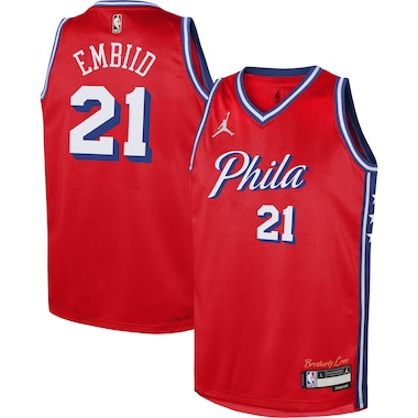 Maglia da ragazzo Jordan Brand Joel Embiid rossa  Swingman - Edizione Statement