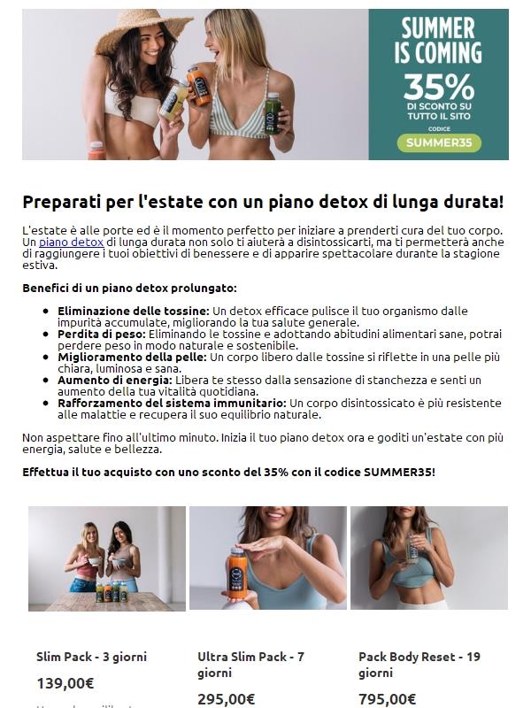 La migliore cura pre-estiva 🌞 -35% Codice: SUMMER35