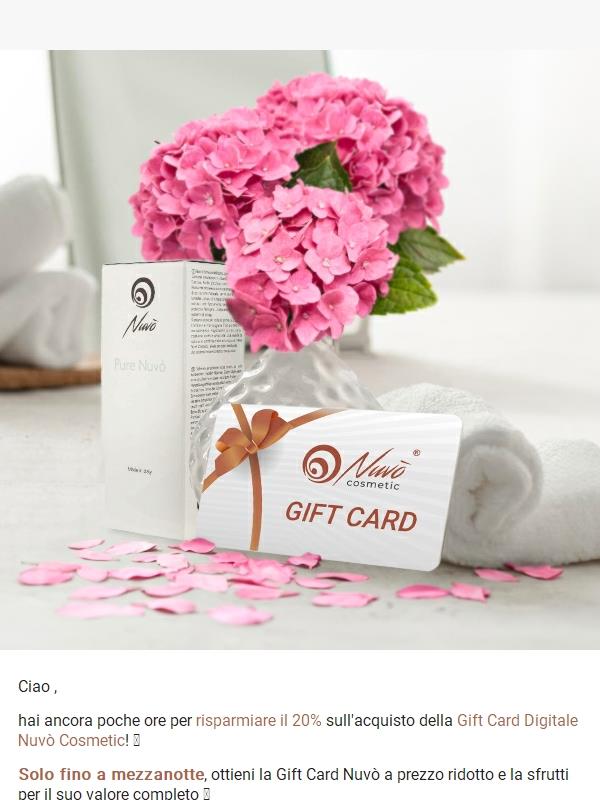 ⌛ Ultime ore! -20% sulla Gift Card Nuvò 🐌