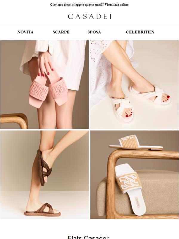 Scopri la selezione di Flats Casadei: comodità e stile per l'estate!