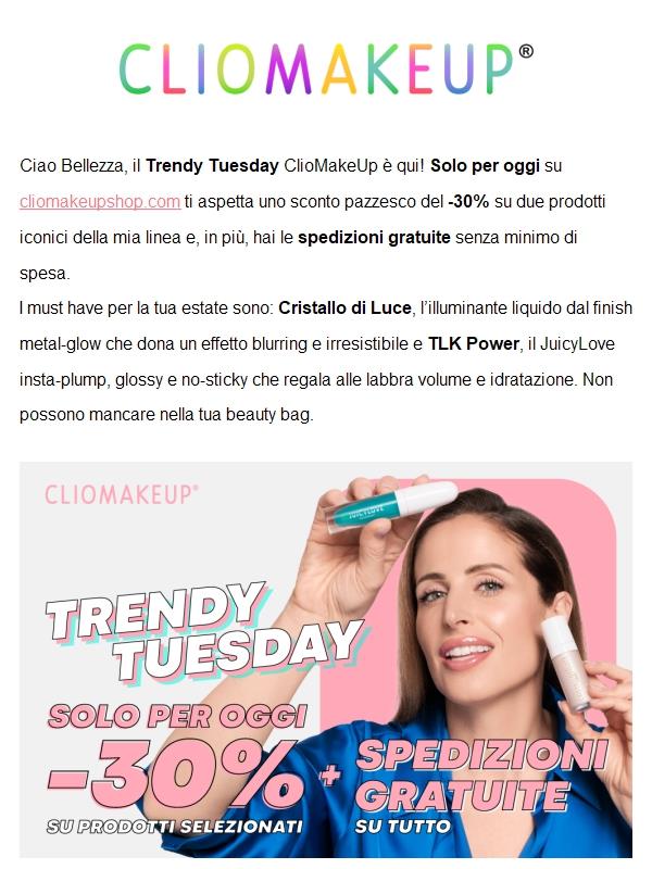 Trendy Tuesday: sconto -30% per 24 ore