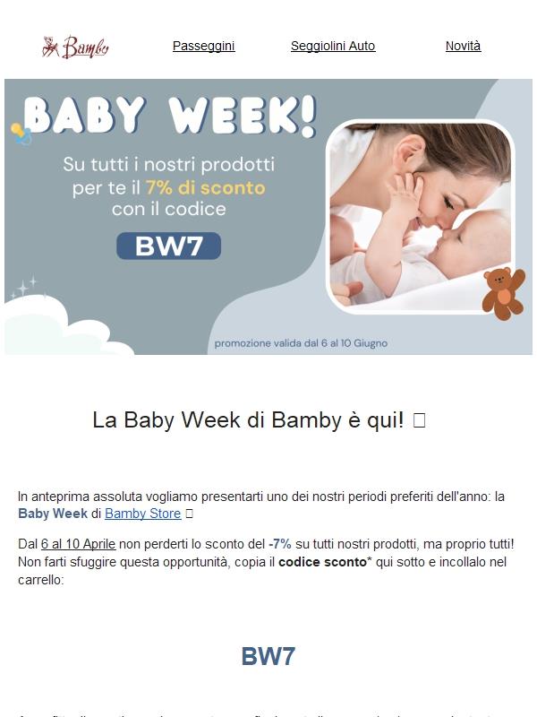 Baby Week 2024 il -7% su tutto! 🍼 👶🏻 🐞