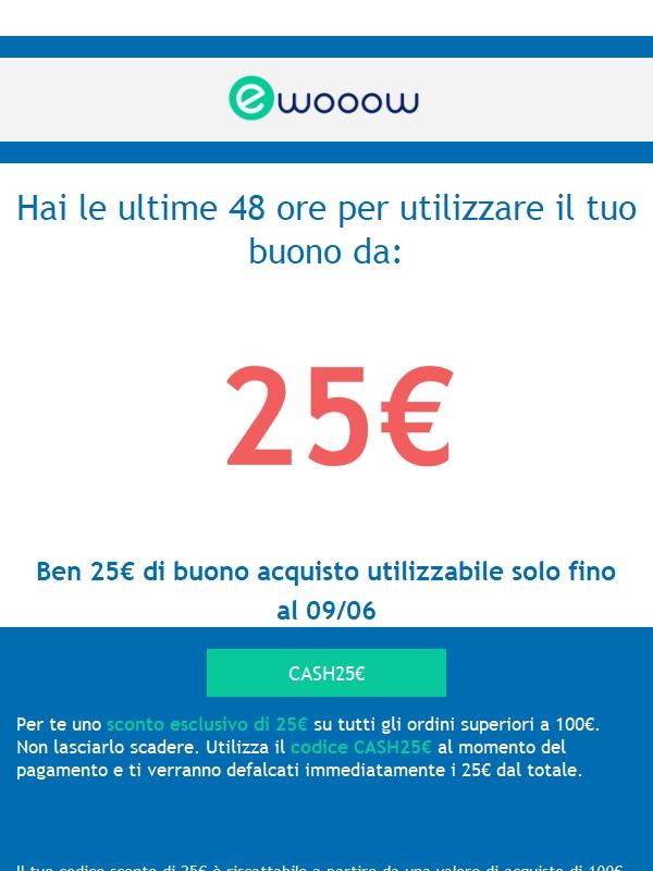 I tuoi 25€ fra poco scadono⏰