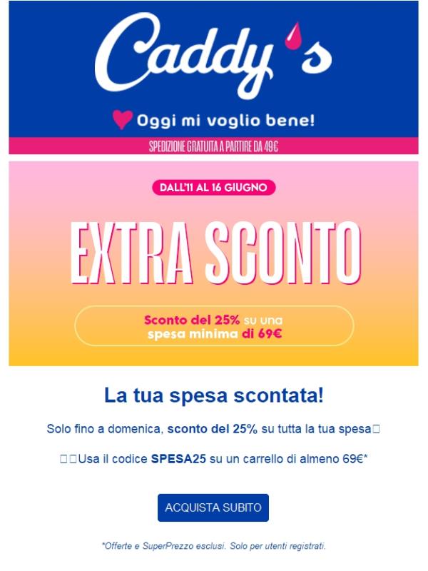 La tua spesa extra scontata!