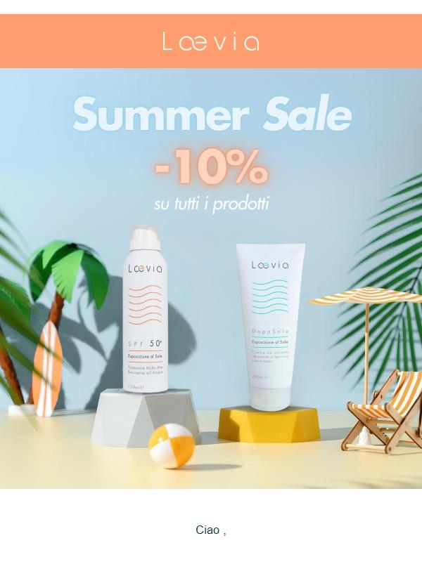 -10% su tutto ☀️ Torna la Summer Sale