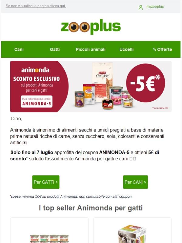 5€ di sconto su Animonda!