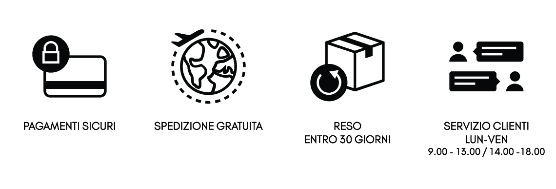 Shopping da Mia Burton: pagamenti sicuri, spedizione gratuita, reso gratuito entro 30 giorni, servizio clienti dal lunedì al venerdì, dalle 9 alle 13 e dalle 14 alle 18