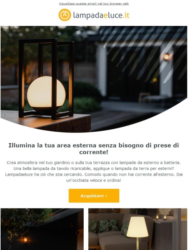 Sempre luce con lampade da esterno ricaricabili