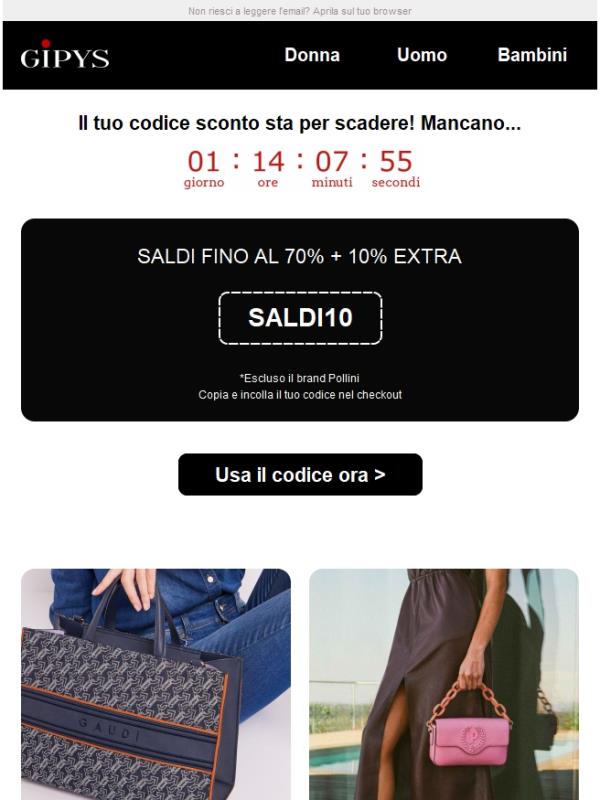 Il tuo codice sconto sta scadendo ⏰