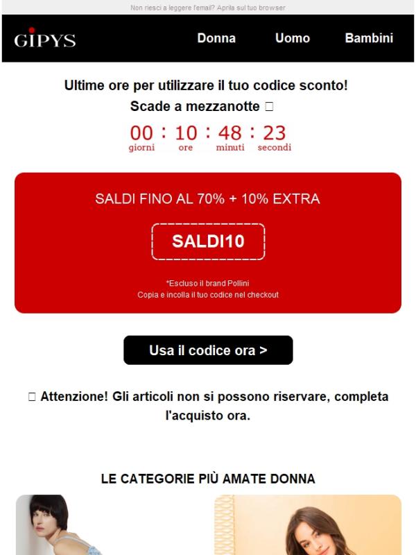 Il tuo sconto extra scade oggi! 😱