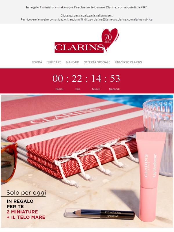 SOLO PER OGGI: in regalo il telo mare e 2 miniature make-up!