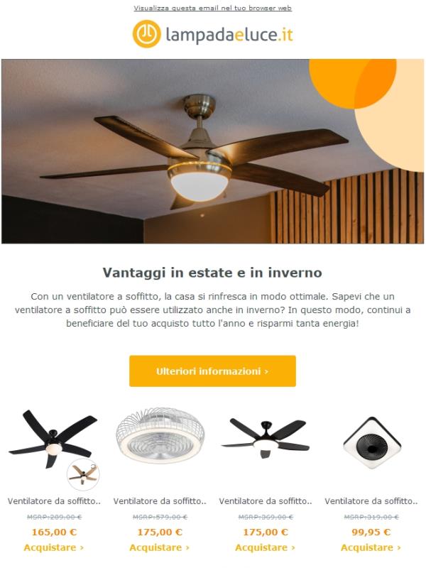 La comodità di un ventilatore a soffitto 🧊