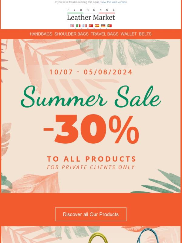 Last chance: Summer Sale - 30% Off