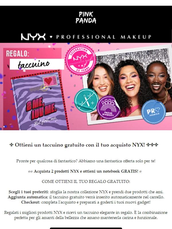 🎉 Ottieni un taccuino gratuito con il tuo acquisto NYX! 🛍️✨