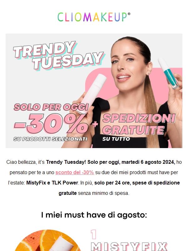 Trendy Tuesday: sconto -30% per 24 ore