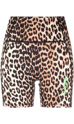Shorts sportivi leopardati