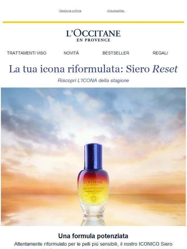 SIERO RESET: nuova formula, più benefici