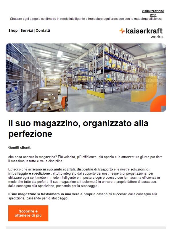 Attrezzate il Vostro magazzino con i prodotti kaiserkraft!