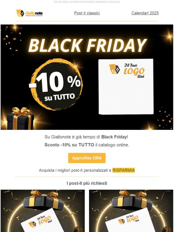 Sconto -10% su TUTTO 🎉 Black Friday in anticipo