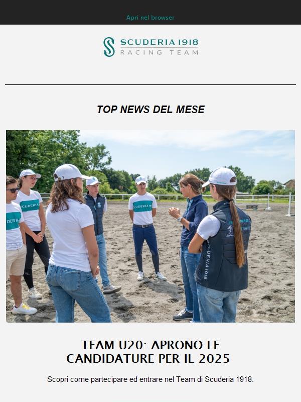 Team U20: Aprono le iscrizioni della quinta edizione!