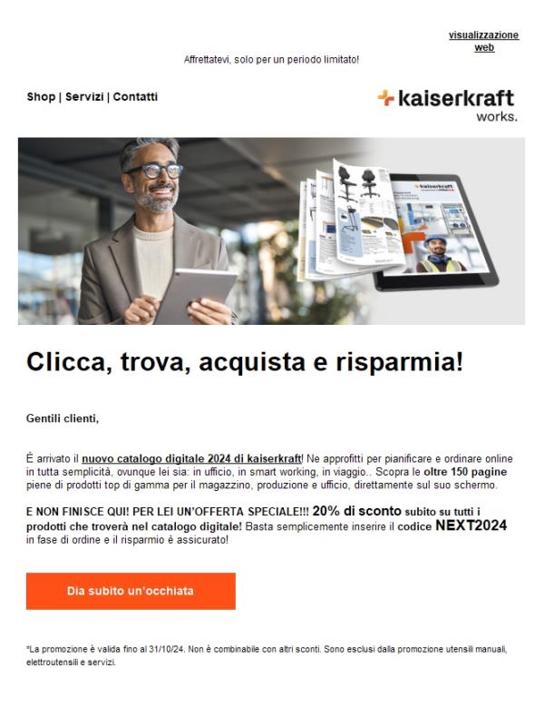 Il nostro catalogo digitale 2024 + 20% di sconto sul tuo prossimo ordine!