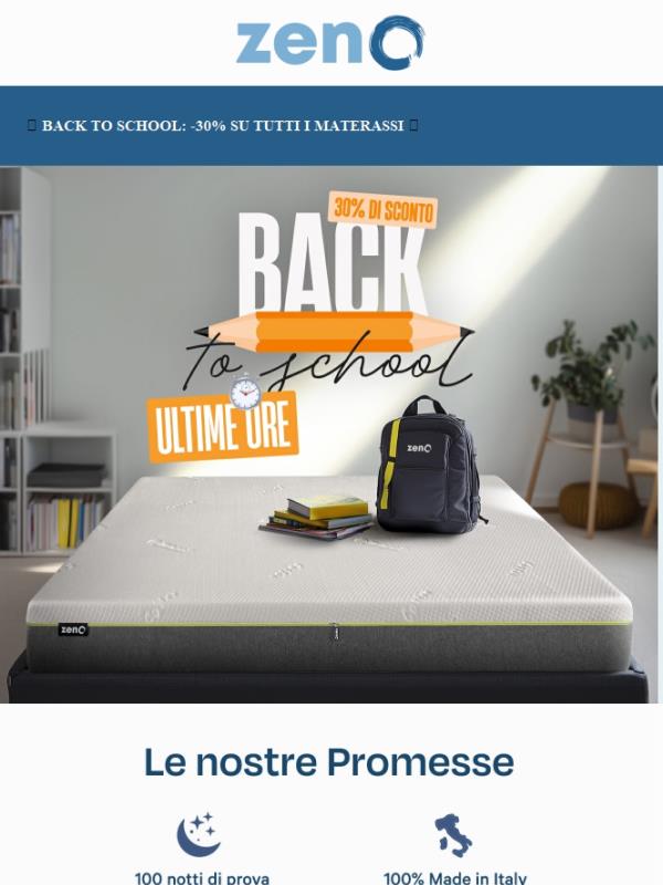 ✏️ Ultime ore: -30% di sconto su tutti i materassi zenO