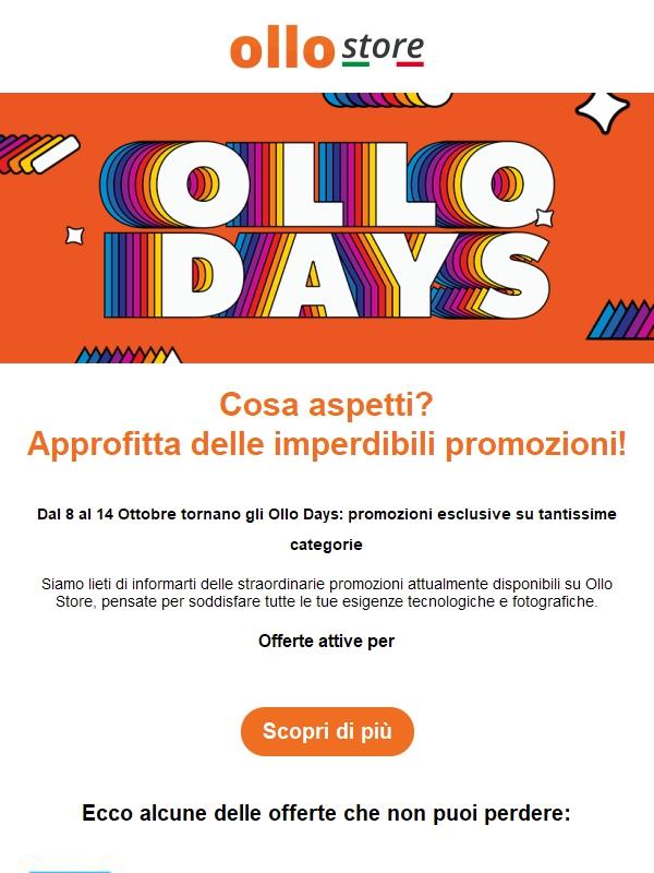 Gli Ollo Days Sono Tornati - Approfitta delle Offerte Imperdibili 💥