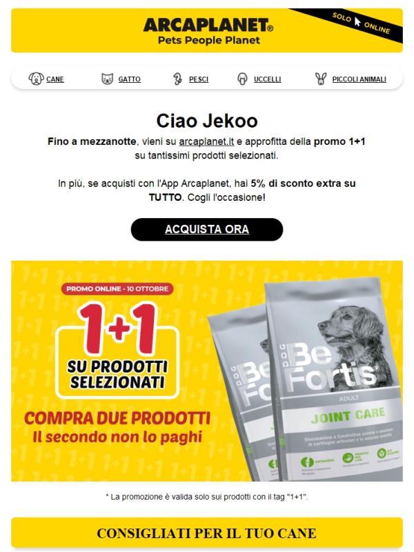 Solo per oggi, 1+1 🛒