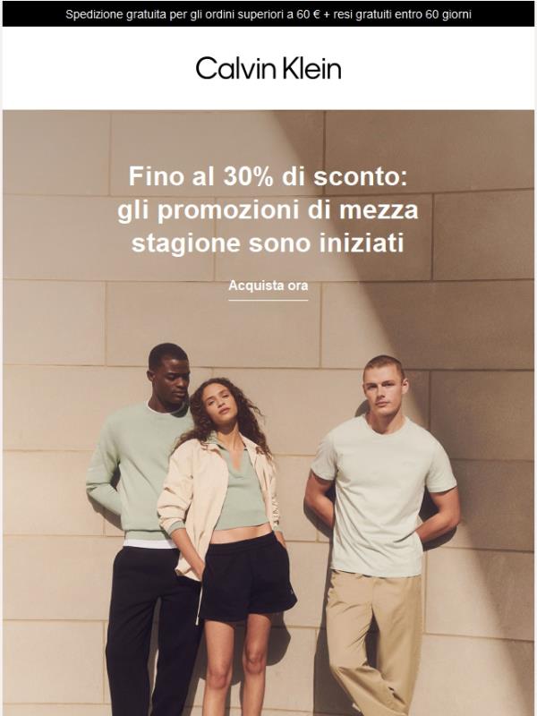 Fino al 30% di sconto: gli promozioni di mezza stagione sono iniziati