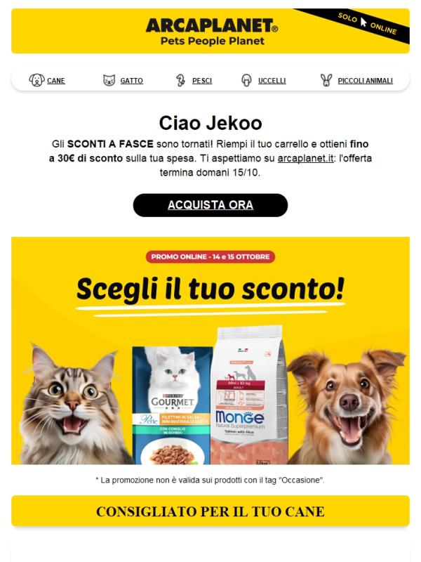 SCONTI A FASCE: fino a 30€ di sconto 🥰